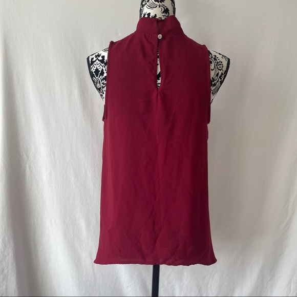 Monteau burgundy sleeveless blouse size M - Picture 2 of 8